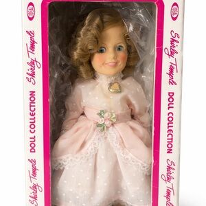 Vintage Shirley Temple Doll Ideal Pink Dress Curly Hair Original Box